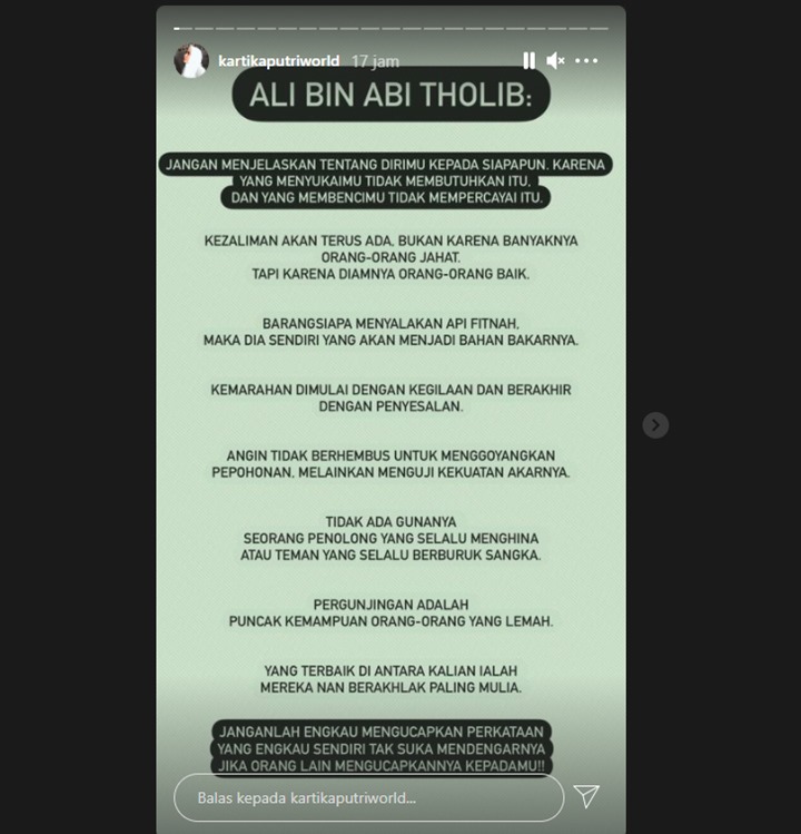 Heboh Dokter Richard Lee Bakal Balik Lapor, Kartika Putri Tulis Kutipan Bijak Malah Diminta \'Berkaca