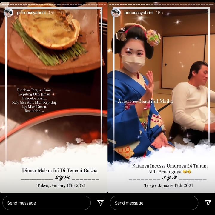 Syahrini Kegirangan Dinner Ditemani Geisha, Ternyata Dapat Perlakuan Begini