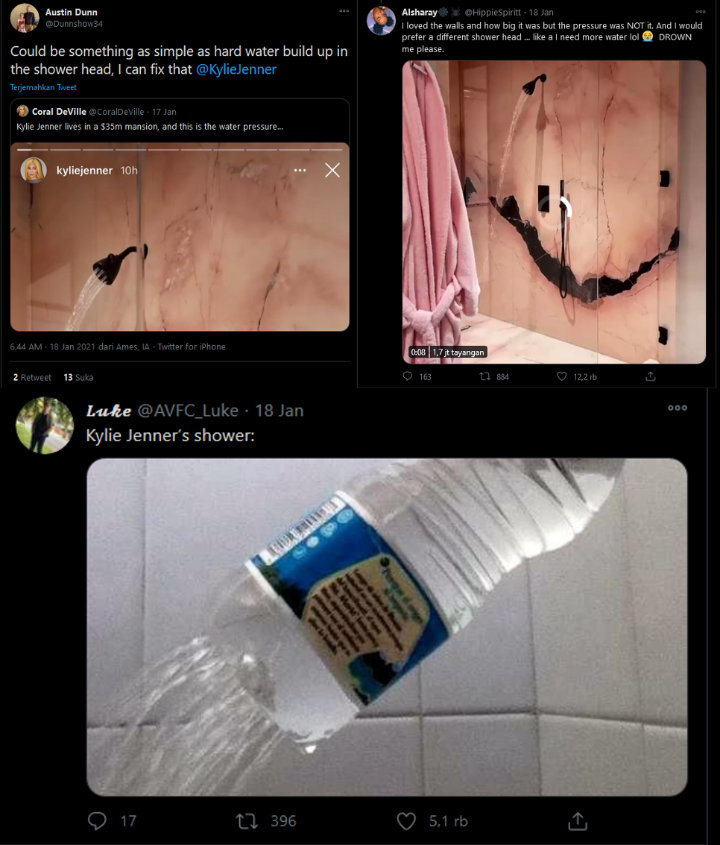 Kylie Jenner Menjadi Perbincangan Twitter Masalah Shower Di Rumah Mewahnya