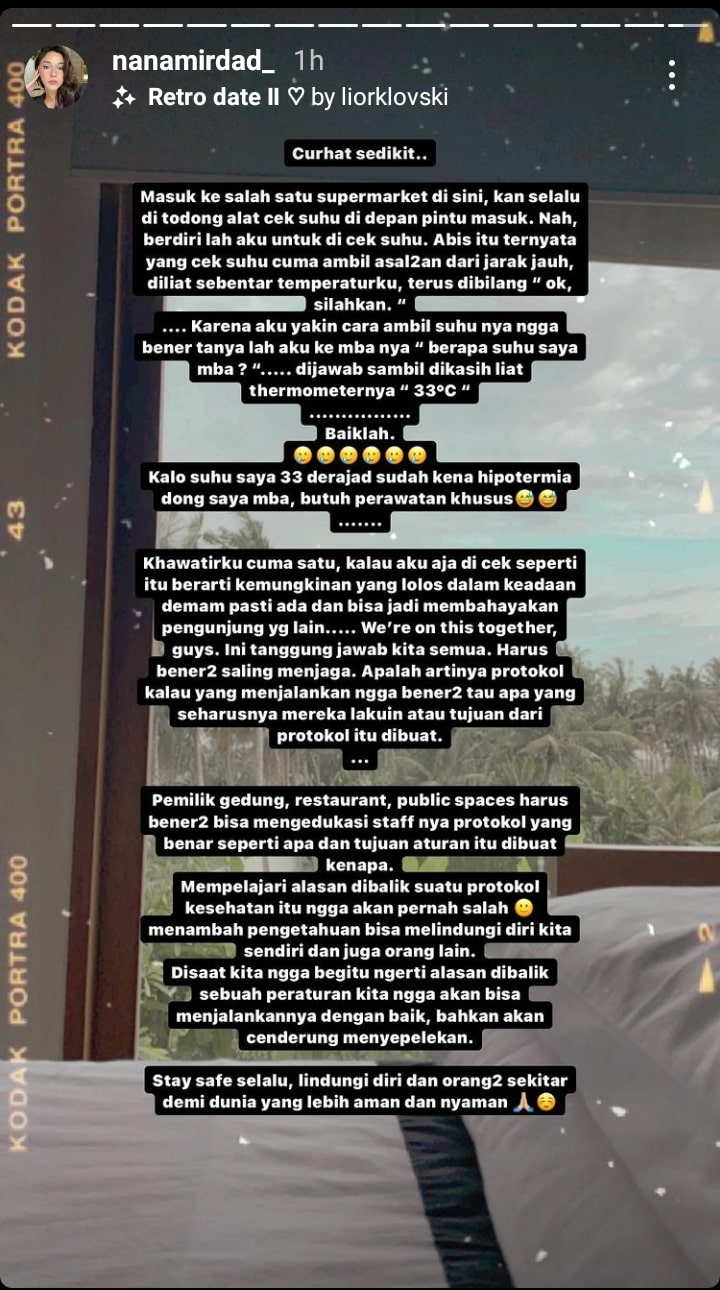 Nana Mirdad Kritik Cara Pegawai Supermarket Saat Cek Suhu Pengunjung