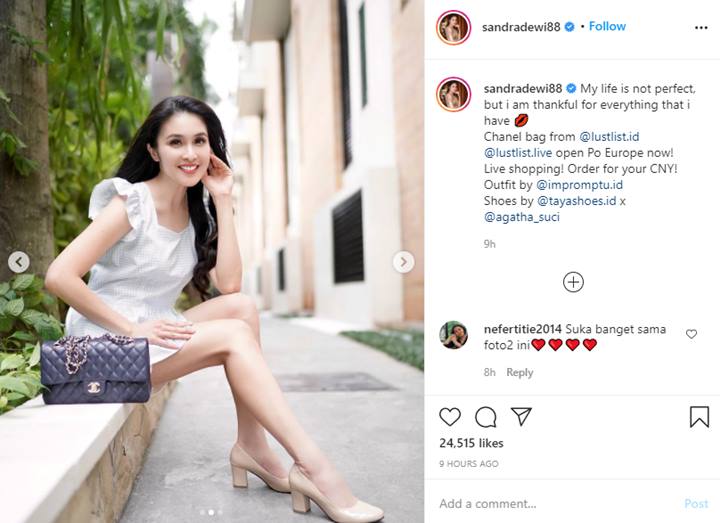 Sandra Dewi Makin Bening Tapi Ngaku Tak Sempurna, Netter Kompak Bilang Begini