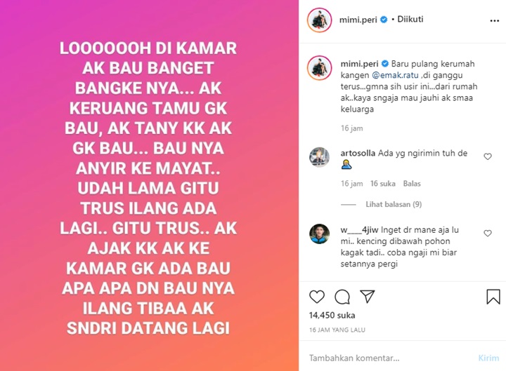 Mimi Peri Alami Kejadian Aneh Saat Pulang ke Rumah, Ketempelan Makhluk Halus?