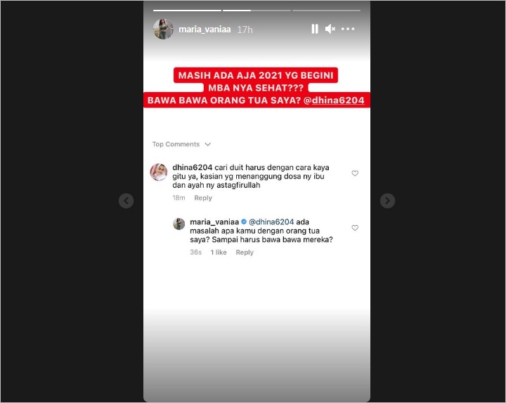 Maria Vania Ditegur Netizen