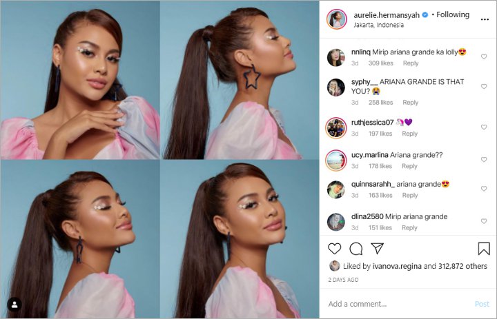 Aurel Hermansyah Tampil Bak Ariana Grande di Foto Ini, Langsung Dipuji Habis-habisan