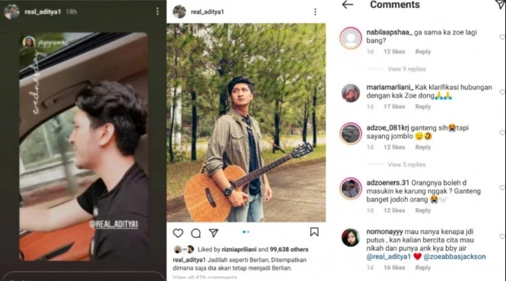 Hapus Foto Zoe Abbas Di Instagram, Aditya Zoni Kini Jomblo?