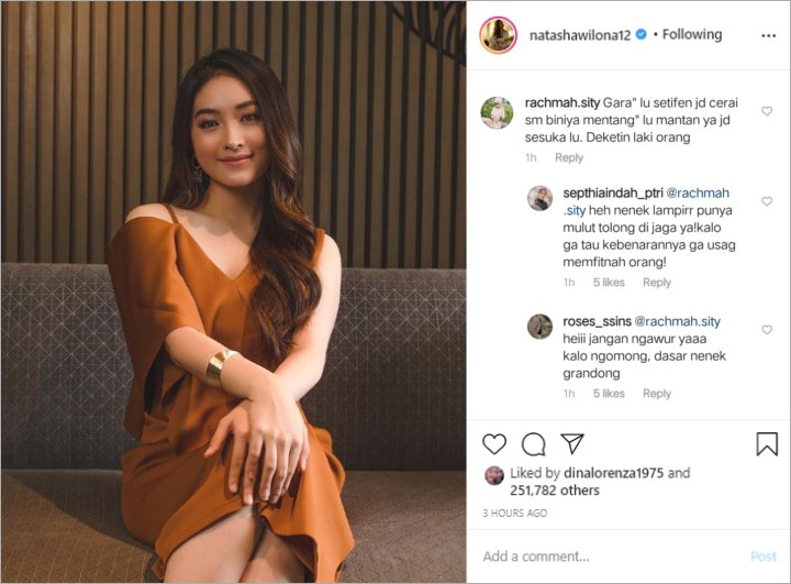 Natasha Wilona Kena Imbas Gonjang-ganjing Rumah Tangga Stefan-Celine, Postingan Ini Diserbu