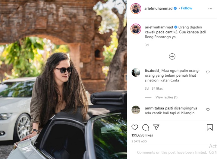 Ngakak, Arief Muhammad Protes Foto Editannya Jadi Cewek Malah Mirip Reog