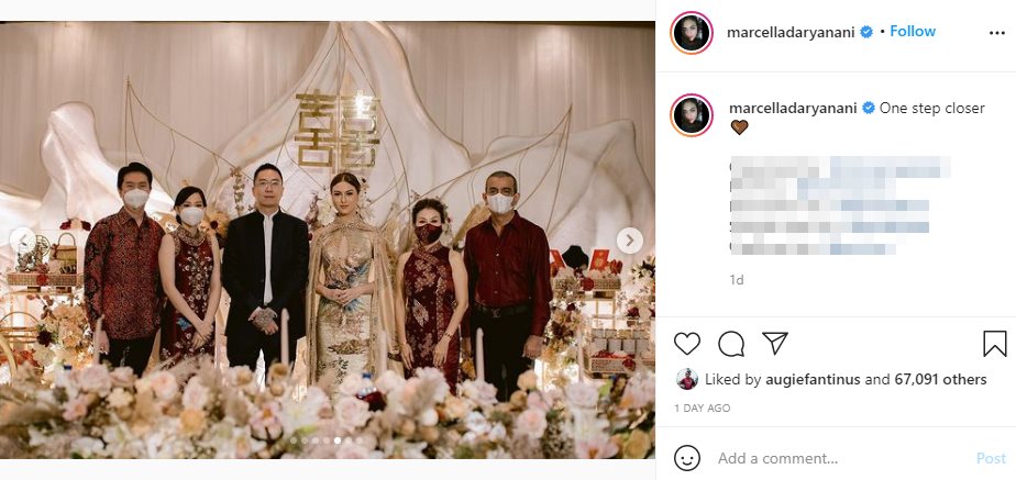 Marcella Daryanani Gelar Tradisi Sangjit Dengan Calon Suami, Cantiknya Bikin Pangling