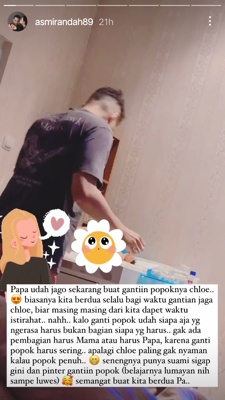 Asmirandah Pamer Jonas Rivanno Sudah Luwes Ganti Popok Sang Anak: Happy Banget!