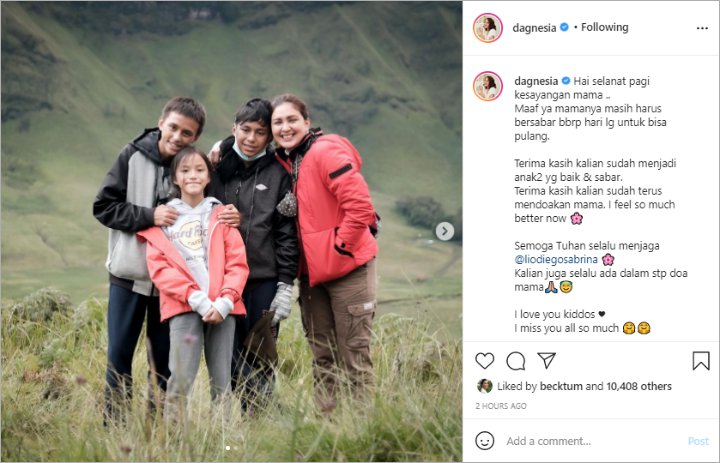 Masih Positif Covid-19, Donna Agnesia Mewek Dapat Kiriman Video dari Sang Putri