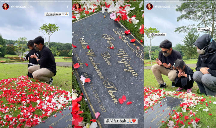 Sudah Menikah, Ririn Ekawati Sempat Ajak Ibnu Jamil Ziarah ke Makam Mendiang Suami