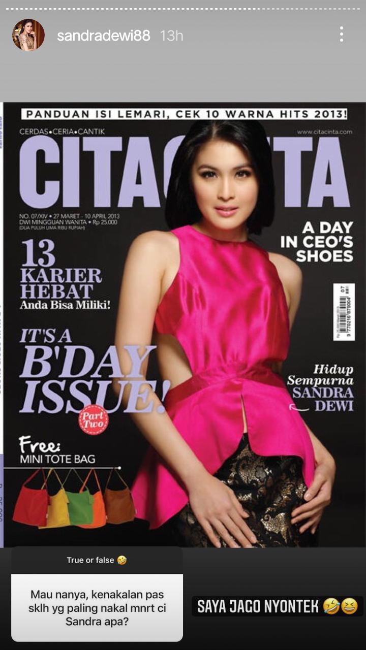 Sandra Dewi Tetap Berprestasi Meski Sering Lakukan Kenakalan Ini, IPK Sempurna Disorot