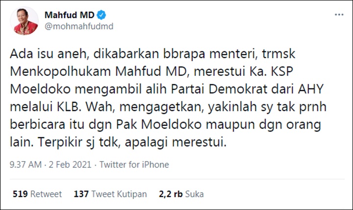 Isu Kudeta Demokrat