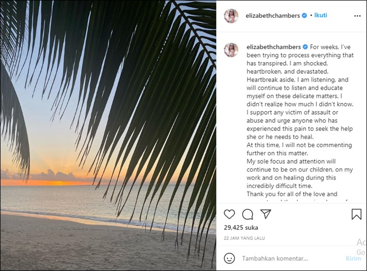 Elizabeth Chambers Akhirnya Tanggapi Skandal Kekerasan Seksual Armie Hammer Sang Mantan Suami
