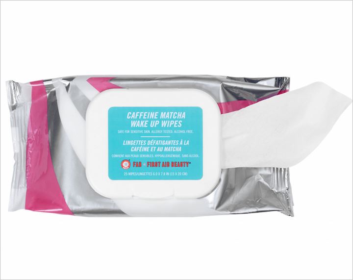 First Aid Beauty Hello FAB Caffeine Matcha Wake Up Wipes