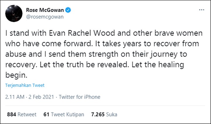 Mantan Tunangan Marilyn Manson Dukung Evan Rachel Wood Pasca Bongkar Pelecehan Seksual Sang Musisi