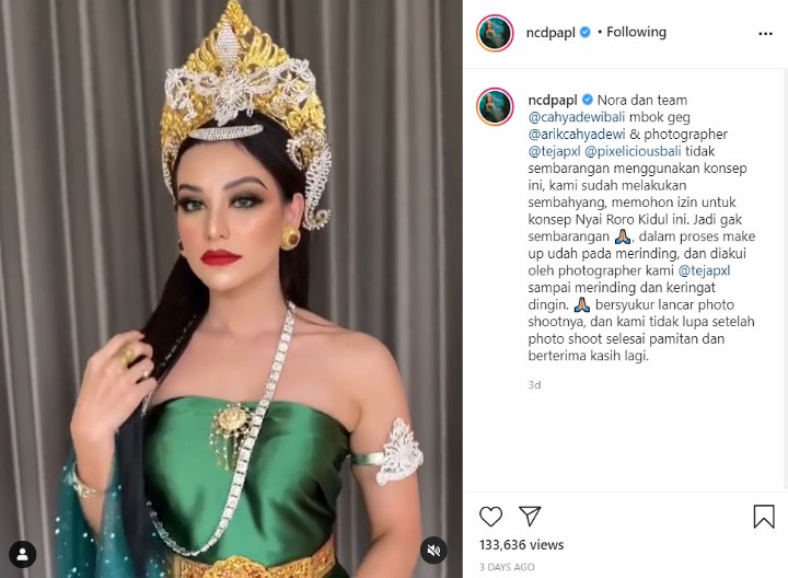 Nora Alexandra Dandan Bak Nyi Roro Kidul Bikin Merinding, Alami Kejadian Menegangkan Ini