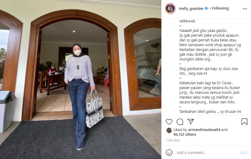 Makin Kurus, Melly Goeslaw Wanti-wanti Para Pedagang Obat Pelangsing Tak Sembarangan Comot Fotonya
