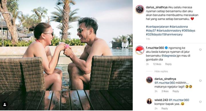 Darius Sinathrya Beri Pesan Romantis ke Donna Agnesia, Malah Dituduh Cuma Gombal