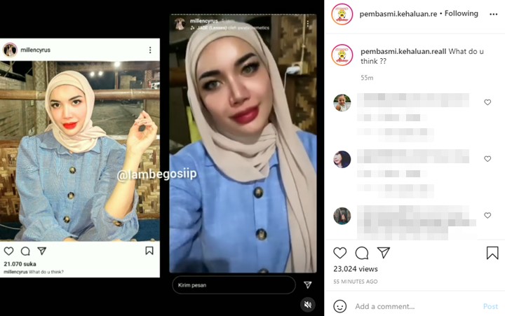 Millendaru Mendadak Tampil Berhijab Bikin Netizen Istigfar
