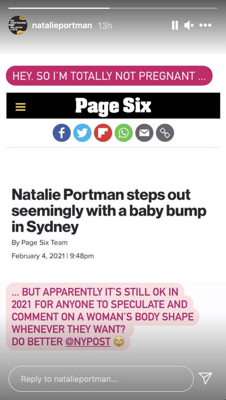 Diberitakan Pamer \'Baby Bump\', Natalie Portman Tegur Media Yang Gosipkan Dirinya Sedang Hamil