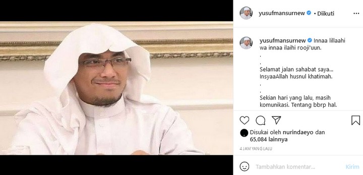 Yusuf Mansur Kehilangan Sosok Sahabat-Ustad Maaher