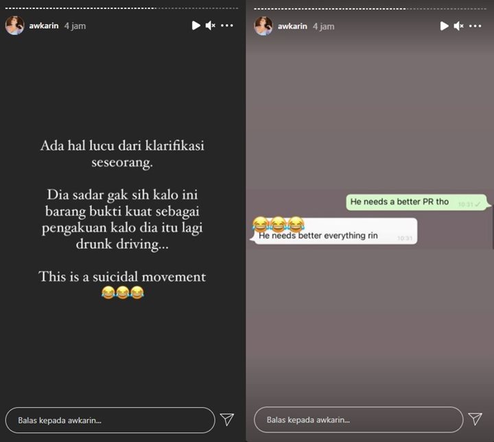 Awkarin Sebut Gaga Muhammad \'Bunuh Diri\' Usai Unggah Klarifikasi Soal Laura Anna