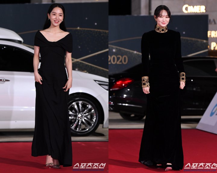 Blue Dragon Film Awards ke-41: Shin Hye Sun Dan Shin Min Ah Elegan Kenakan Gaun Hitam Di Red Carpet
