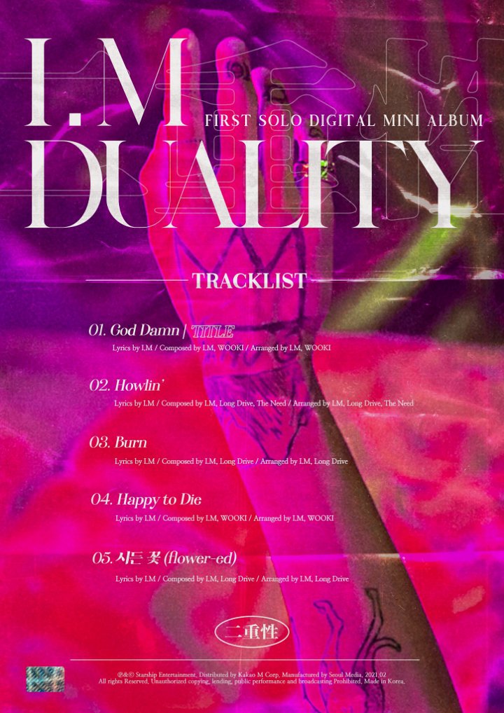 I.M MONSTA X Rilis Tracklist Album Debut Solo \'Duality\', Bakal Berisi 5 Lagu Ini