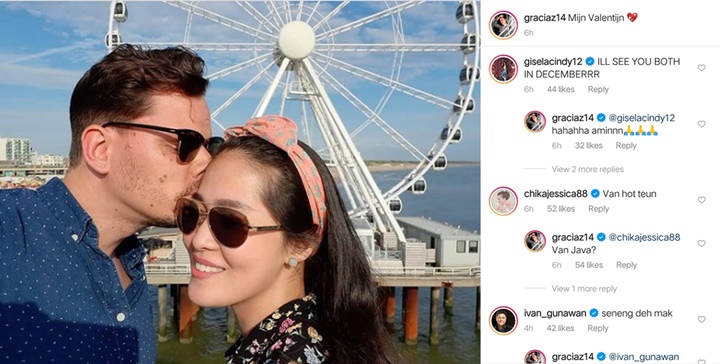 Rayakan Valentine, Gracia Indri Pamer Momen Dikecup Mesra Pacar Bule Bikin Heboh