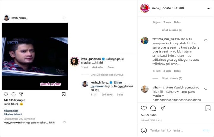 Ivan Gunawan Sindir Kevin Hillers Syuting Tak Pakai Masker