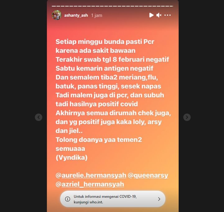 Ashanty dan 3 Anaknya Positif Covid-19, Bagaimana Kondisi Anang Hermansyah?