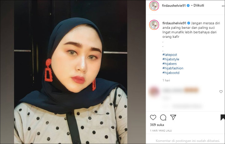 Shelvie Hana Istri Daus Mini Tulis Kalimat Tentang Munafik, Ada Apa?