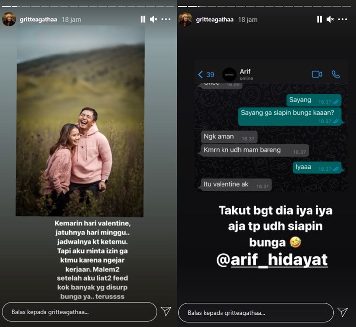 9 Tahun Pacaran, Gak Nyangka Nama WA Kekasih Gritte Agatha Cuma Gini