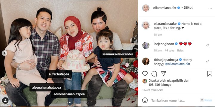 Dapat Kejutan Ulang Tahun Dari Sang Suami, Olla Ramlan Tulis Pesan Begini
