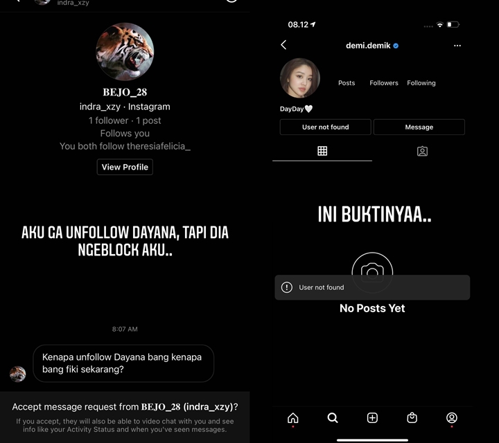 Fiki Naki Tegaskan Tak Unfollow Dayana, Tunjukkan Bukti Mengejutkan Ini