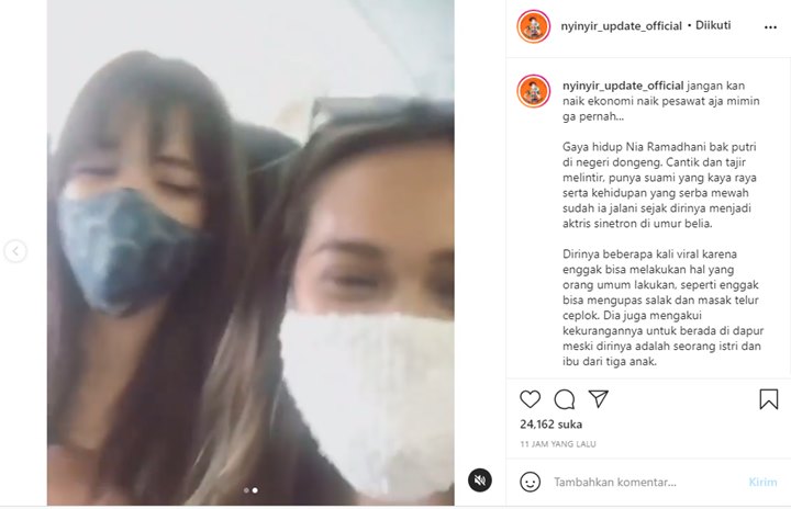 Nia Ramadhani Pertama Kali Naik Pesawat Ekonomi, Tudingan \'Sombong\' Ramai Dibela