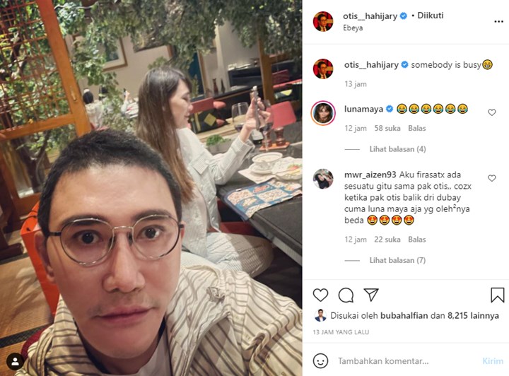 Usai Diberi Kejutan Valentine, Kini Luna Maya Dinner Bareng Otis Hahijary Ramai Didoakan Berjodoh