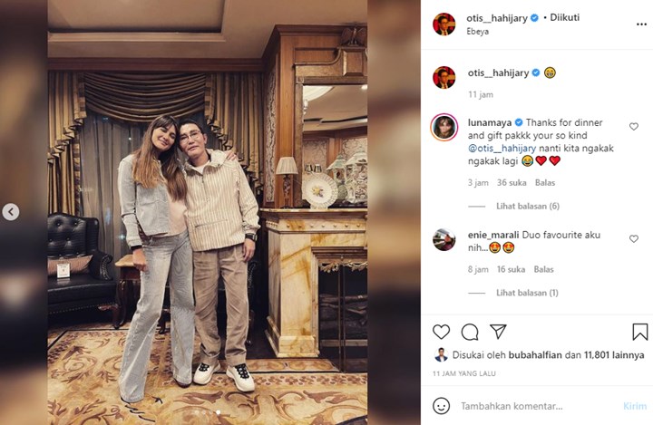 Usai Diberi Kejutan Valentine, Kini Luna Maya Dinner Bareng Otis Hahijary Ramai Didoakan Berjodoh
