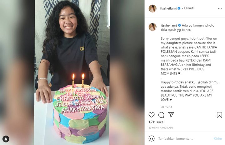 Sheila Marcia Kena Kritik Saat Posting Foto Wajah Kucel Sang Putri, Begini Penjelasannya