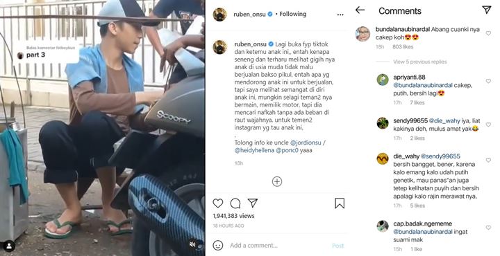 Ruben Onsu Salut Sekaligus Terharu Lihat Bocah Pedagang Bakso Pikul, Paras Tampan Disorot