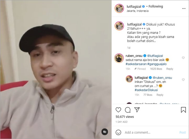 Ruben Onsu Komentari Aksi Lutfi Agizal Diduga Sindir Jordi Soal Pacaran Beda Agama, Marah?