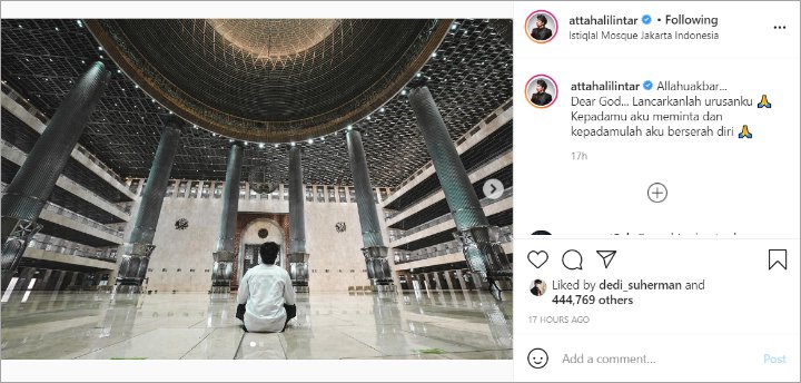 Momen Atta Halilintar Berdoa di Masjid Istiqlal Bikin Haru, Pilih Sebagai Tempat Akad Nikah?