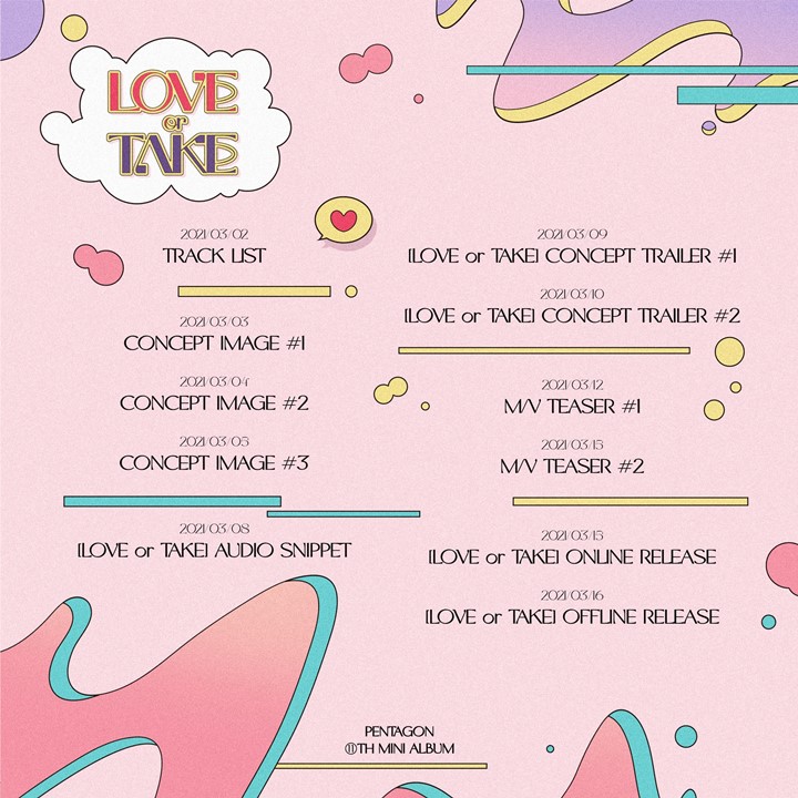PENTAGON Bikin Fans Makin Antusias Dengan Rilis Teaser Scheduler Untuk Album \'Love or Take\'