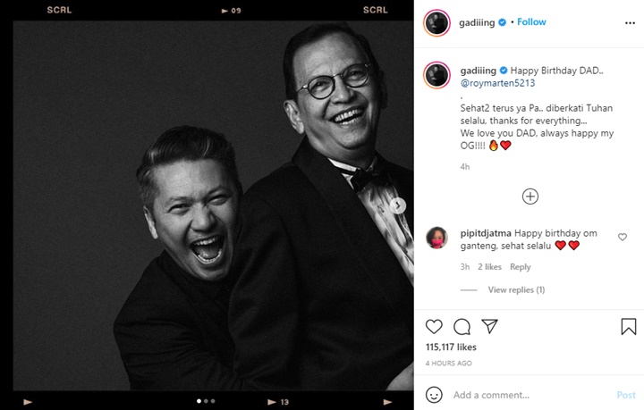 Peringati Ulang Tahun Roy Marten, Gading Marten Sampaikan Doa Sederhana Penuh Makna Bikin Mewek