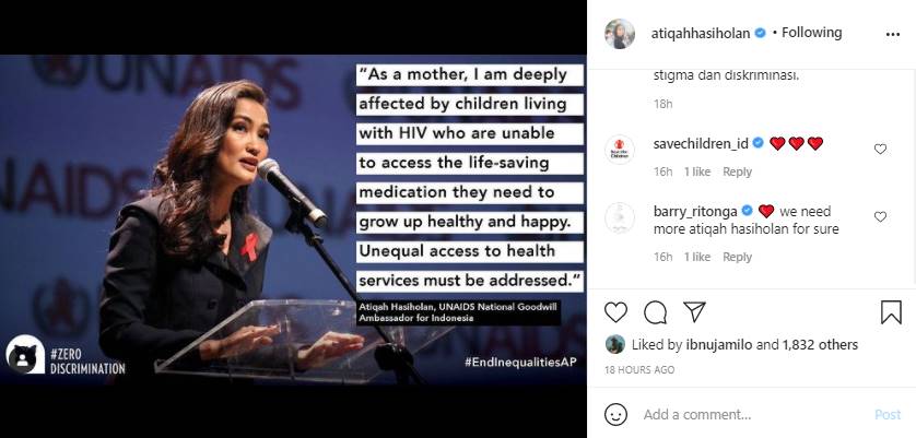 Peringati Hari Nol Diskriminasi, Atiqah Hasiholan Ajak Masyarakat Hilangkan Stigma Buruk ADHA