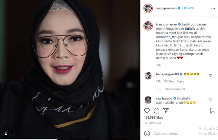 Terpukul Rina Gunawan Meninggal, Ivan Gunawan Ucapkan Terima Kasih Dan Selamat Jalan