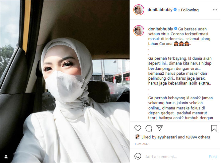 Donita Pakai Masker