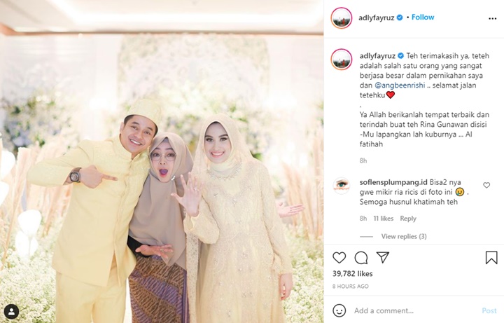 Adly Fairuz dan Angbeen Rishi Kenang Jasa Besar Rina Gunawan untuk Pernikahan Mereka