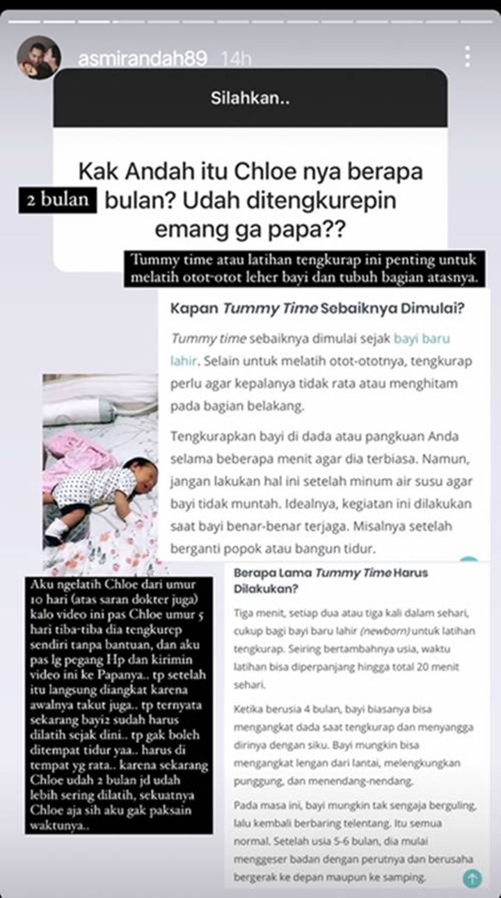 Bayi Asmirandah Bikin Khawatir Sudah Tengkurap di Usia 2 Bulan, Begini Penjelasannya
